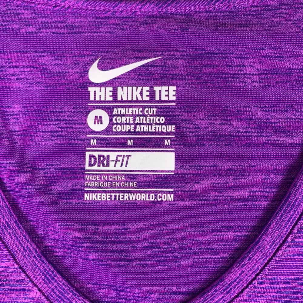Nike Dry Fit Purple V-Neck M - Picture 7 of 11